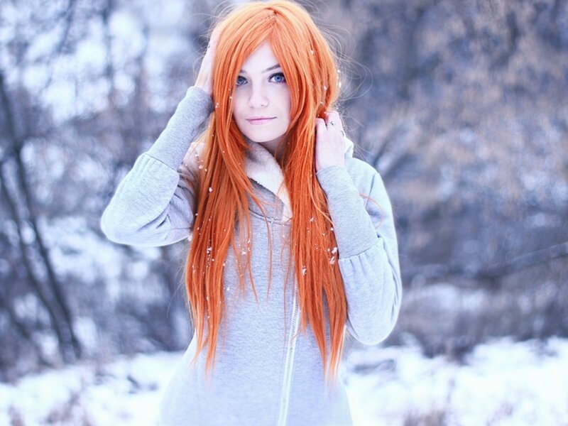 Woman with Red Hair — Orange, Cold