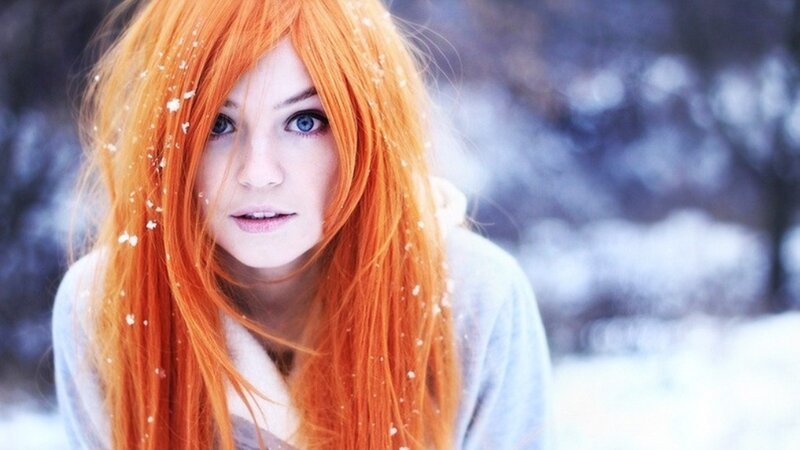 Woman with Red Hair — Orange, Cold, Winter