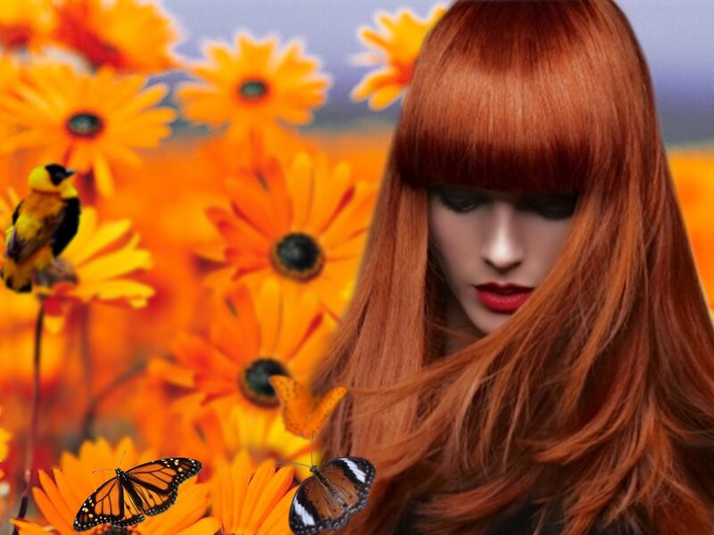 Woman with Red Hair — Orange, Dramatic, Summer