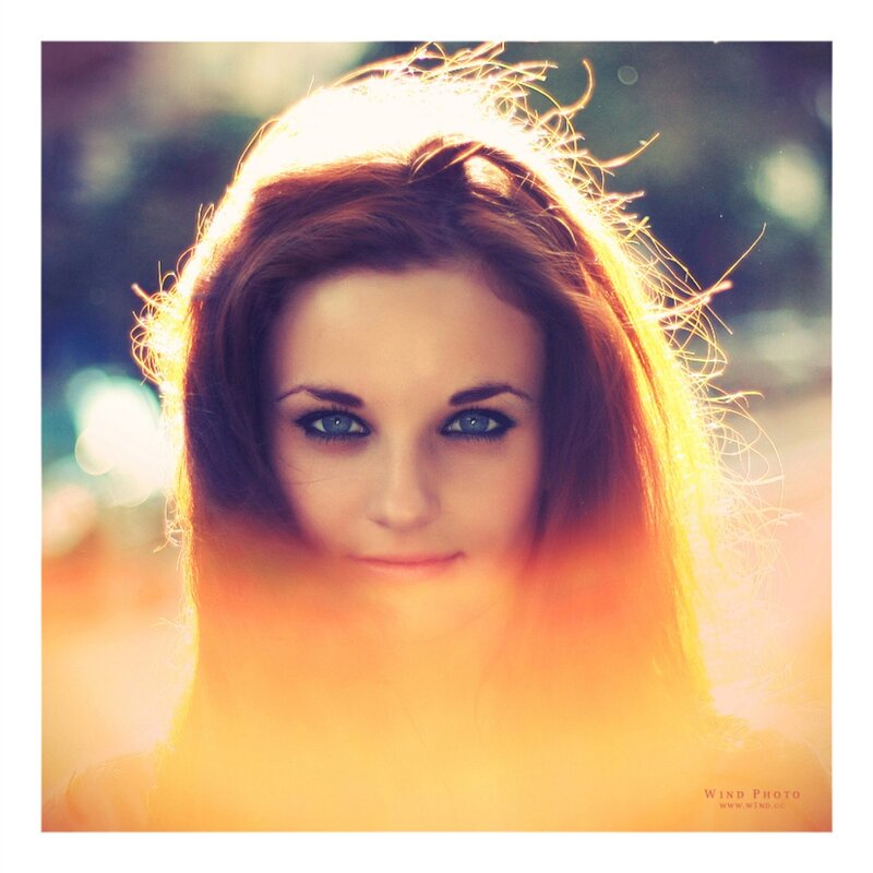 Woman with Red Hair — Orange, Dramatic, Sunset, Photograph, Eyes