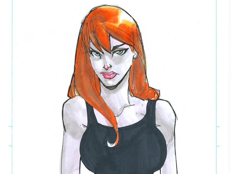 Woman with Red Hair — Orange, Neutral, Manga