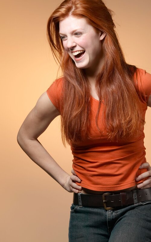Woman with Red Hair — Orange, Playful, Photograph