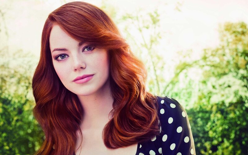 woman with red hair outdoors
