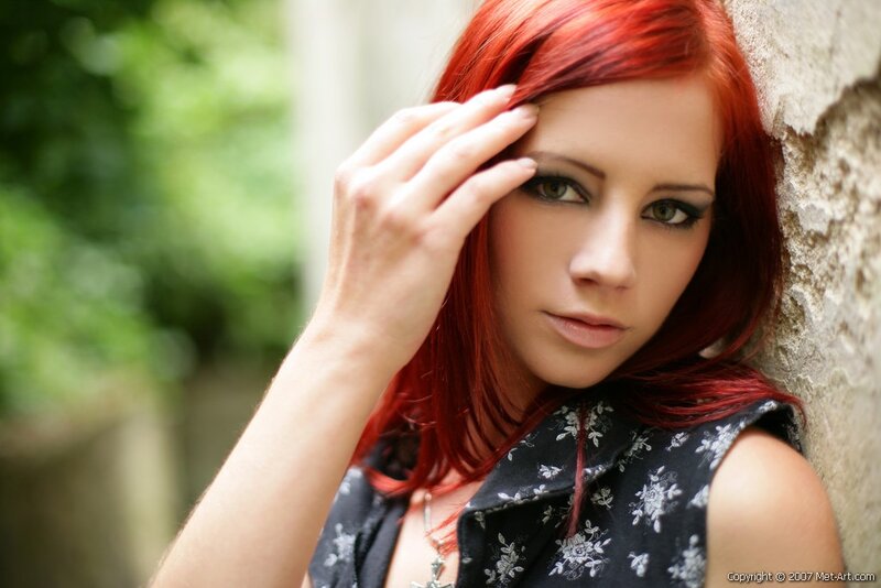 Woman with Red Hair — Pensive, Photograph