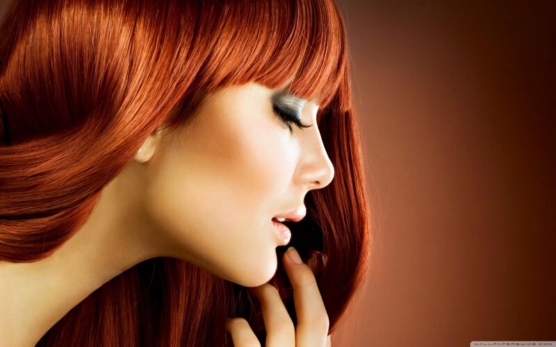 Woman with Red Hair — Photograph, Makeup