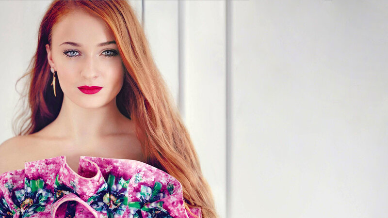 Woman with Red Hair — Pink, Calm, Photograph