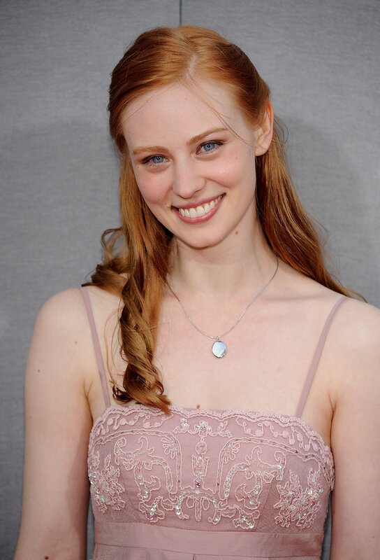 Woman with Red Hair — Pink, Smiling, Photograph