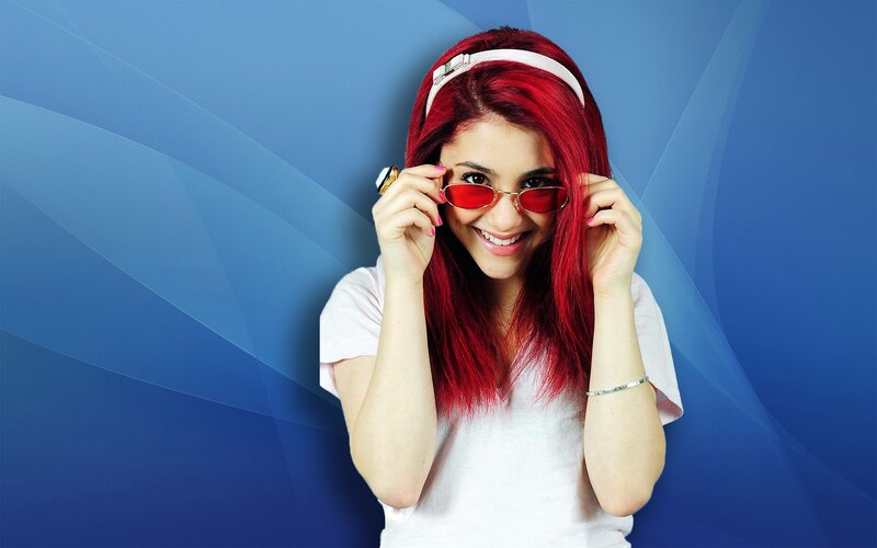 Woman with Red Hair — Playful, Photograph, Sunglasses