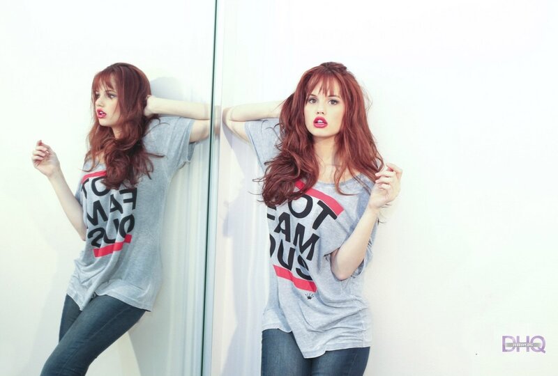 woman with red hair posing
