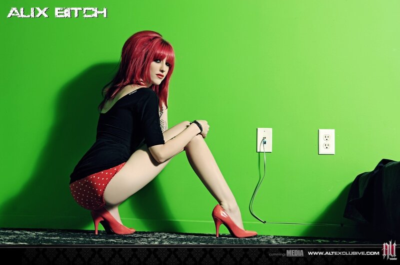 woman with red hair posing