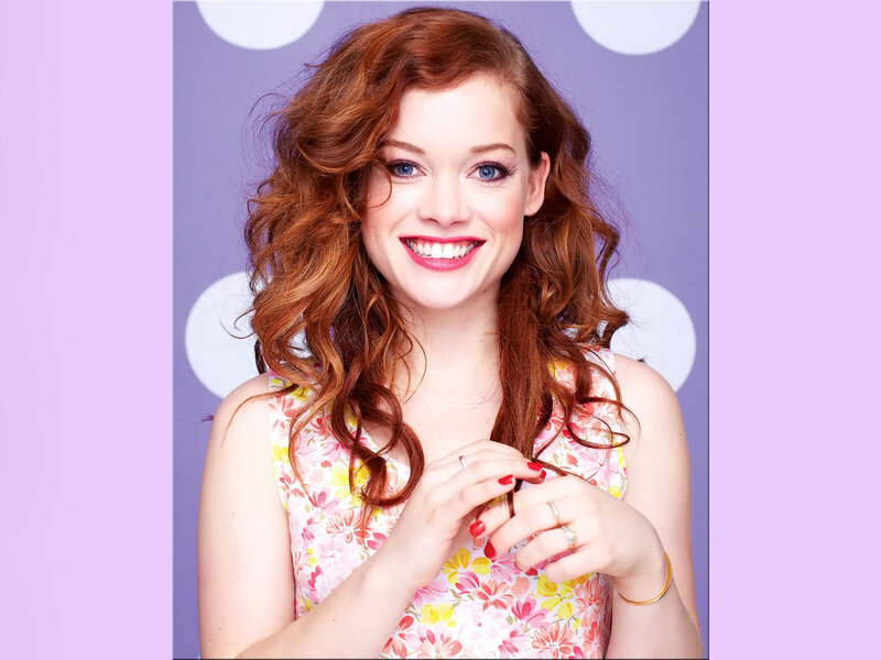 Woman with Red Hair — Purple, Cheerful