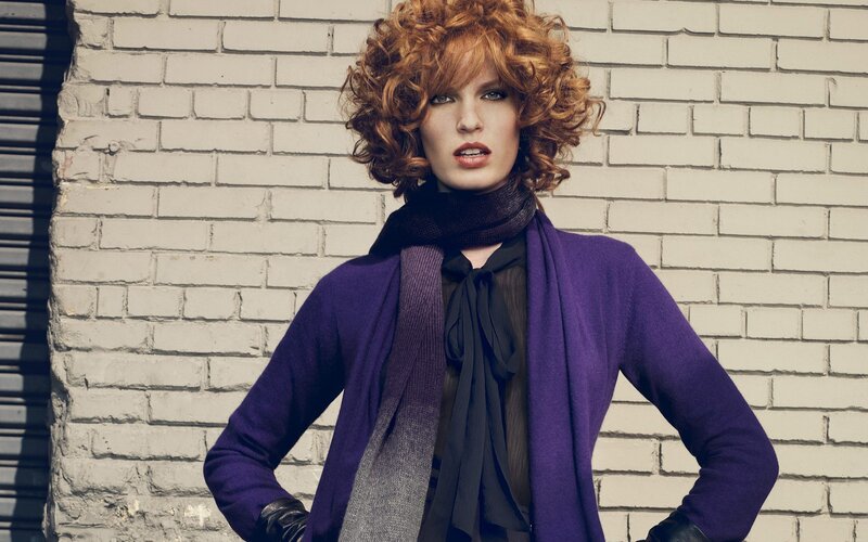 Woman with Red Hair — Purple, Confident, Afternoon