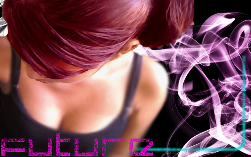 Woman with Red Hair — Purple, Dramatic, Digital Art, Smoke