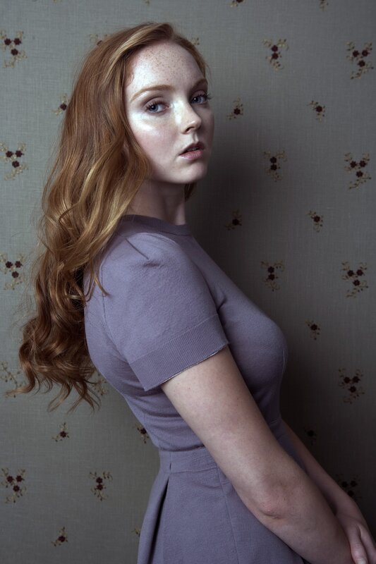 Woman with Red Hair — Purple, Dramatic, Photograph, Dress, Wallpaper