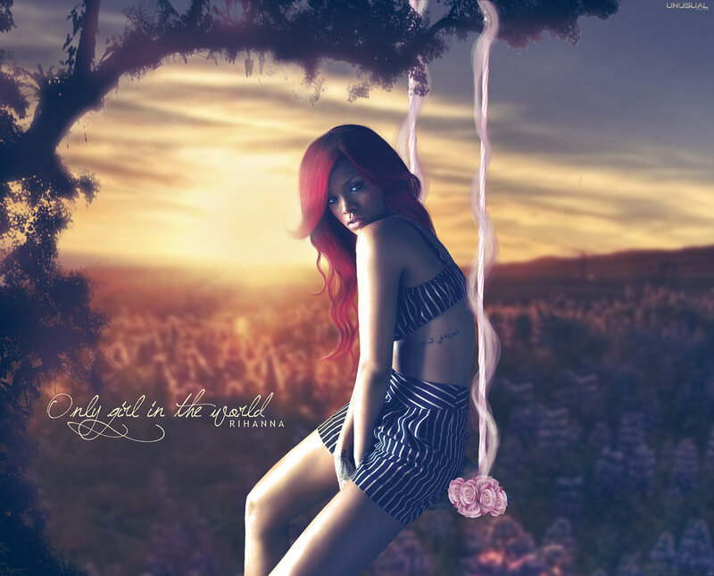 Woman with Red Hair — Purple, Dramatic, Sunset