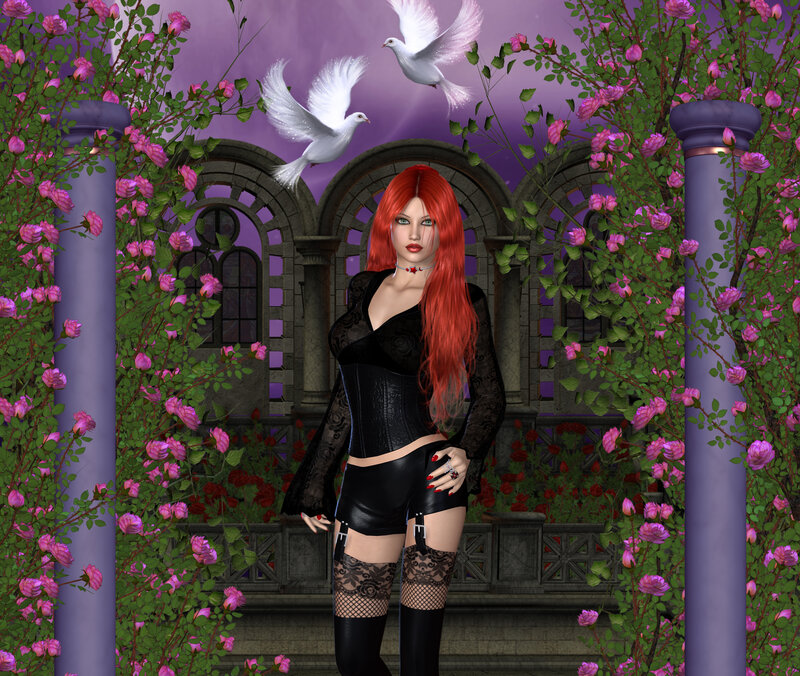 Woman with Red Hair — Purple, Fantastical