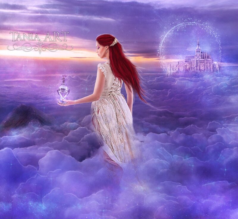 Woman with Red Hair — Purple, Fantasy