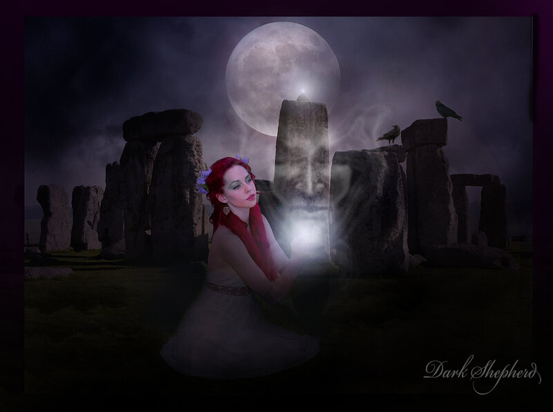 Woman with Red Hair — Purple, Mystical
