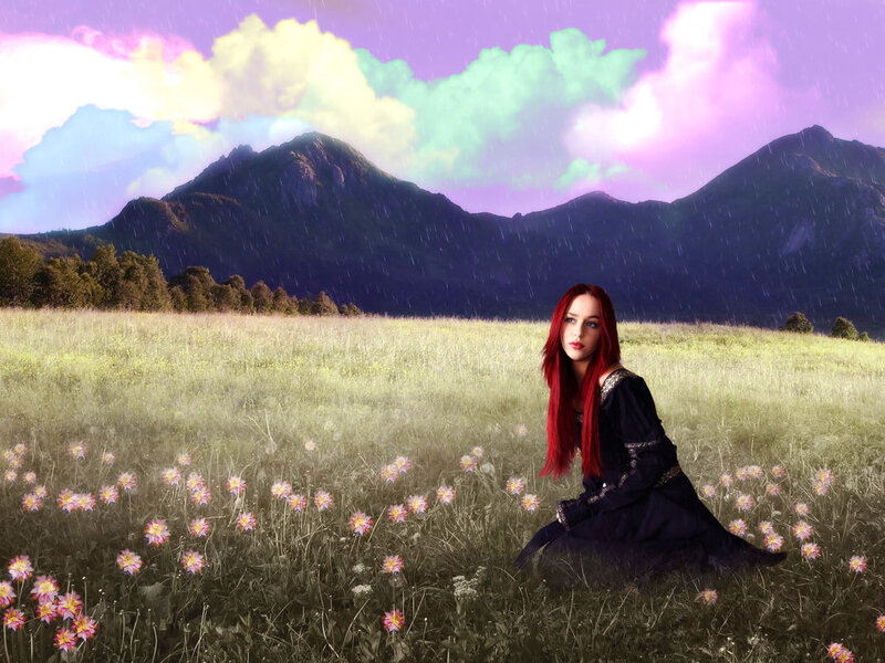 Woman with Red Hair — Purple