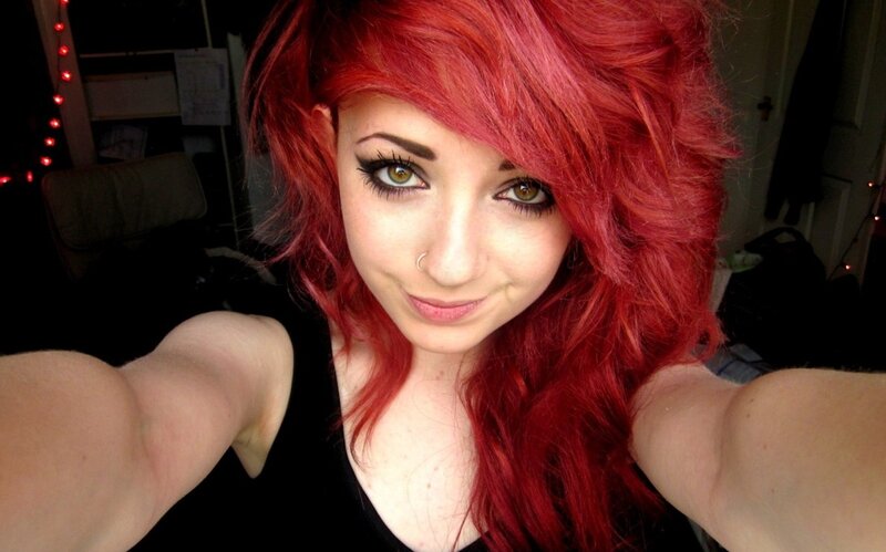 woman with red hair selfie