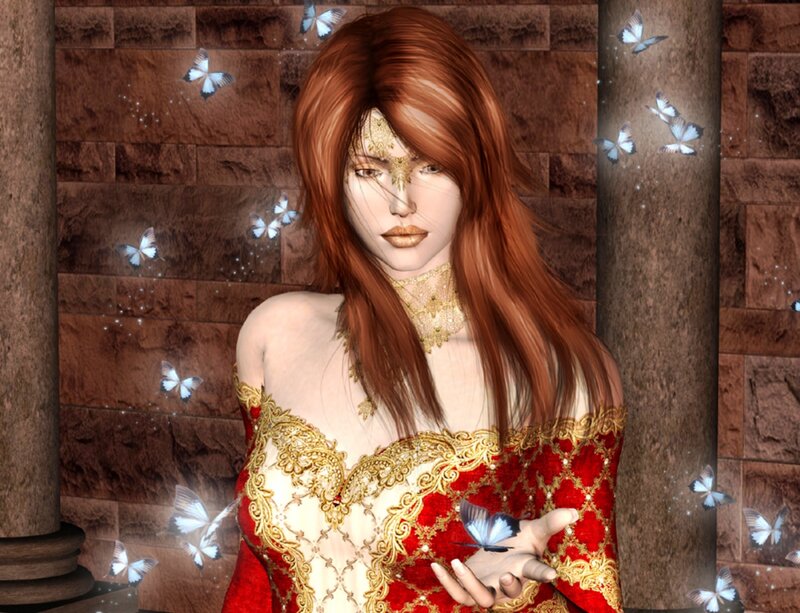 Woman with Red Hair — Serene, 3d Render