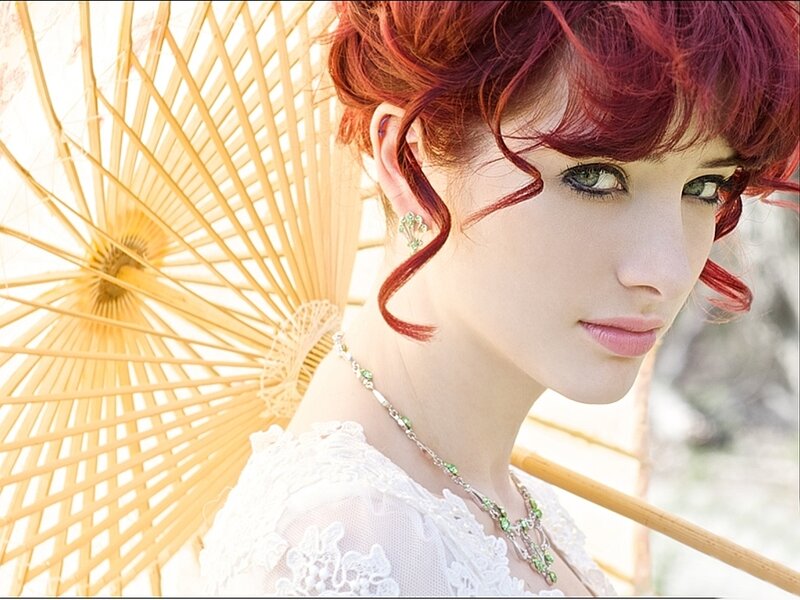 Woman with Red Hair — Serene, Daytime, Photograph