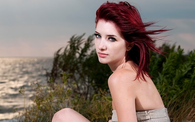 Woman with Red Hair — Serene, Dusk