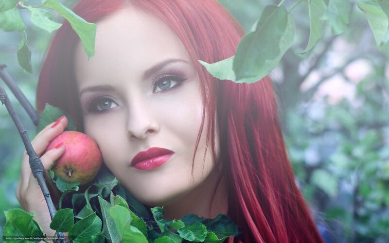 Woman with Red Hair — Serene, Photograph, Apple
