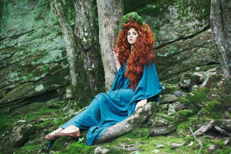 Woman with Red Hair — Serene, Photograph, Forest