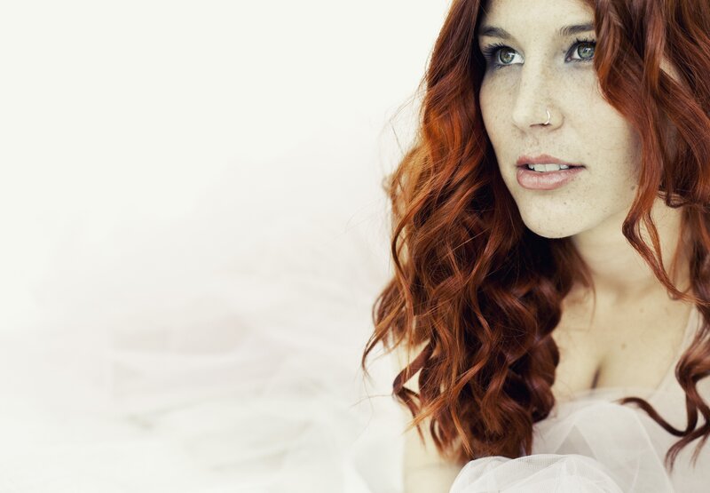 Woman with Red Hair — Serene, Photograph, Nose Ring