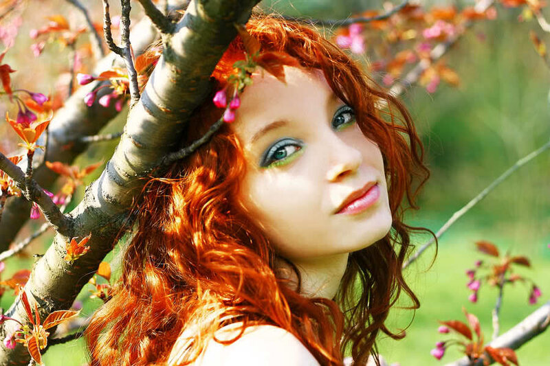 Woman with Red Hair — Serene, Spring