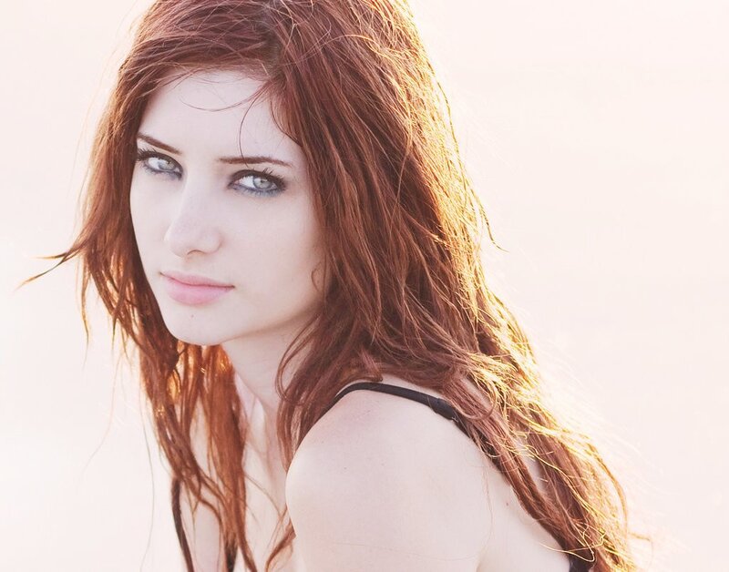 Woman with Red Hair — Serene, Sunset, Photograph, Black Strap