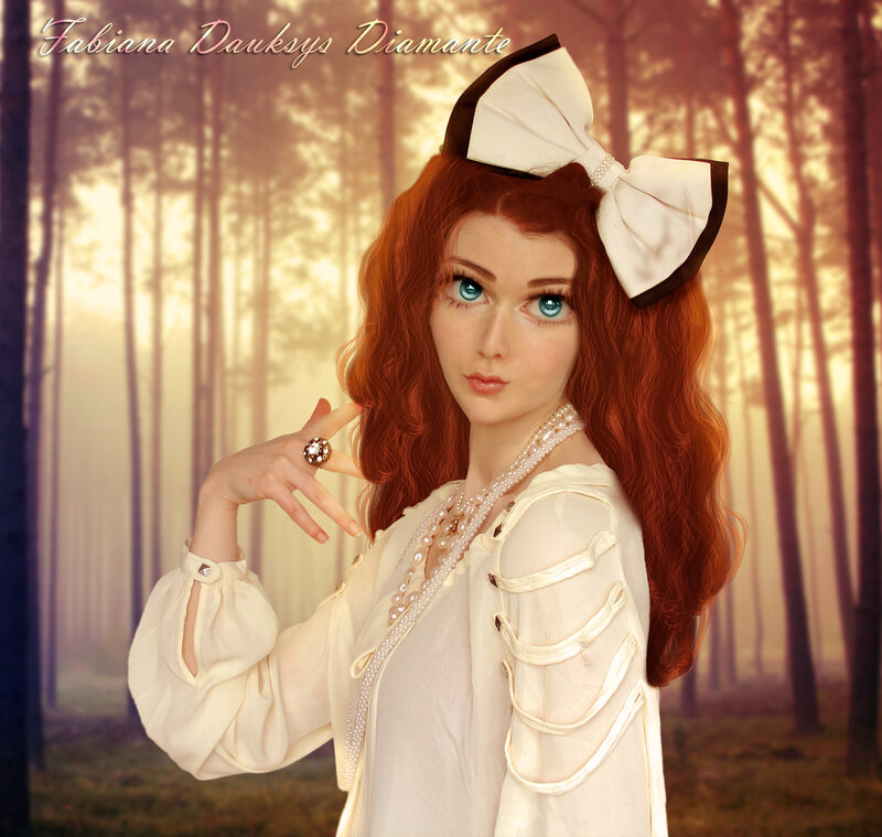 Woman with Red Hair — Serene, Sunset, Photograph, Bow