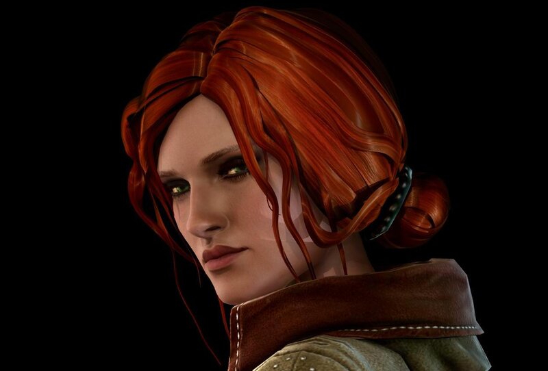Woman with Red Hair — Serious, 3d Render, Red Hair