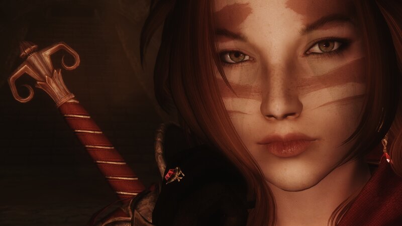 Woman with Red Hair — Serious, 3d Render, Sword