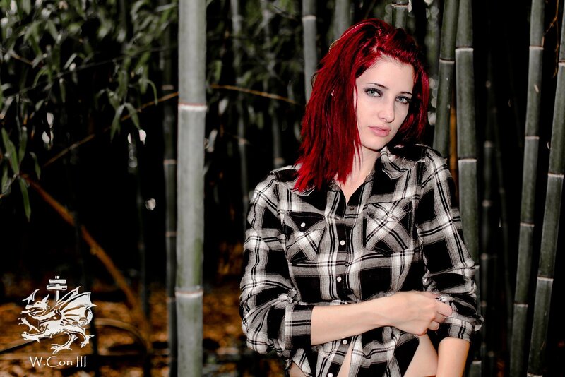Woman with Red Hair — Serious, Night