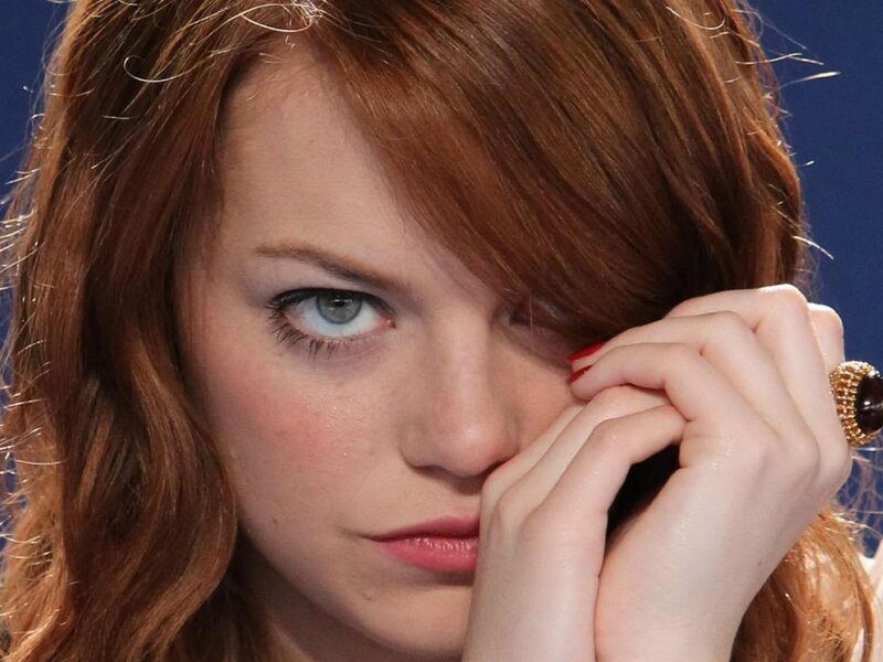 Woman with Red Hair — Serious, Photograph, Hand, Ring