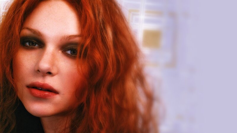 Woman with Red Hair — Serious, Photograph, Makeup
