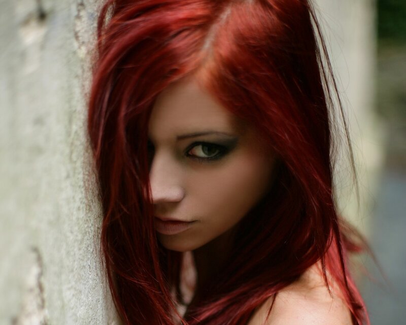 Woman with Red Hair — Serious, Photograph, Wall