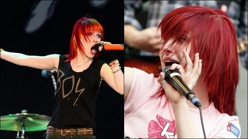 Woman with Red Hair Singing — Energetic, Photograph, Microphone, Stage, Drum Kit
