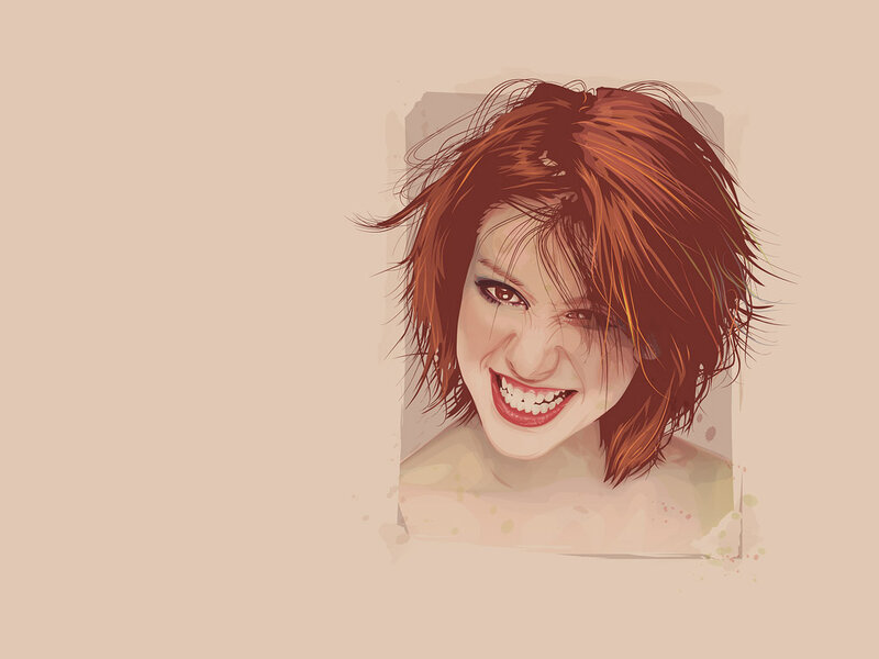 woman with red hair smiling