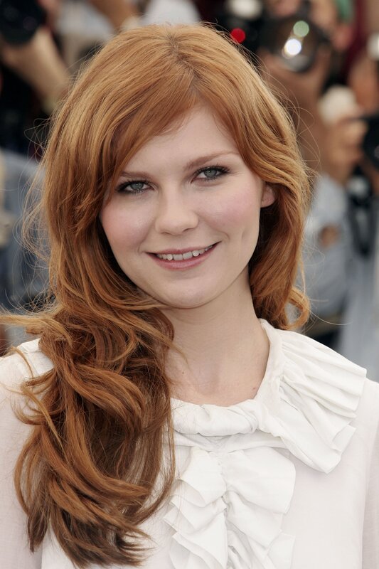 Woman with Red Hair — Smiling, Photograph, White Blouse