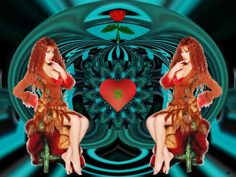Woman with Red Hair — Teal, Dramatic