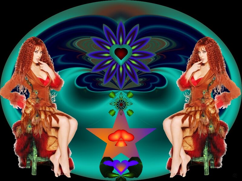 Woman with Red Hair — Teal, Psychedelic