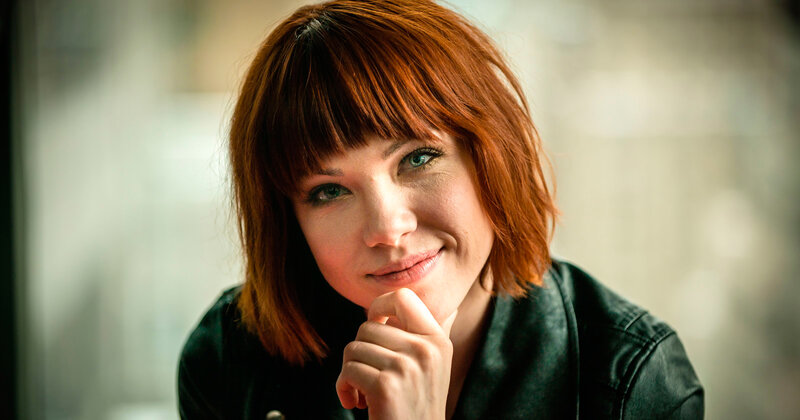 Woman with Red Hair — Thoughtful, Photograph