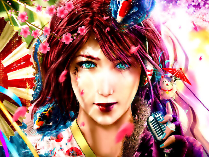 Woman with Red Hair — Vibrant, Spring