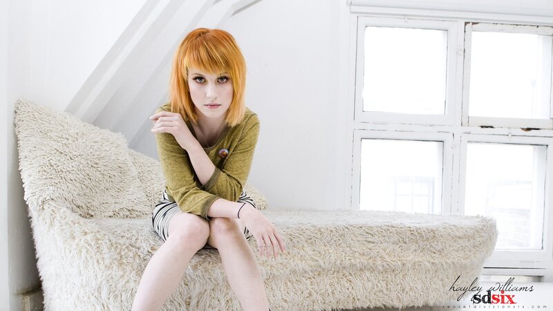 Woman with Red Hair — White, Calm, Photograph, Couch, Window