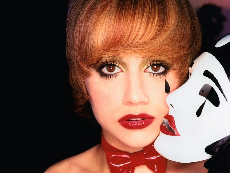 Woman with Red Hair — White, Dramatic, Photograph, Mask