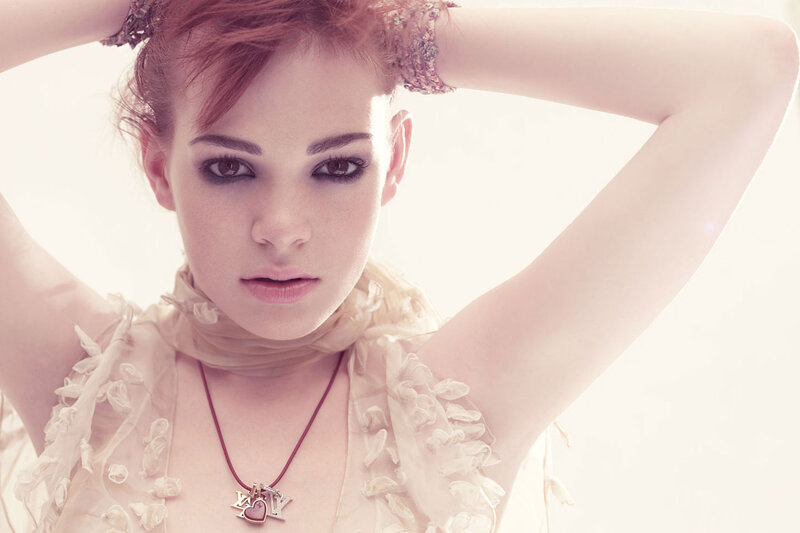Woman with Red Hair — White, Dramatic, Photograph, Necklace