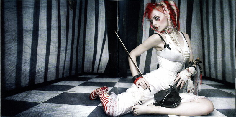 Woman with Red Hair — White, Dramatic, Photograph, Violin